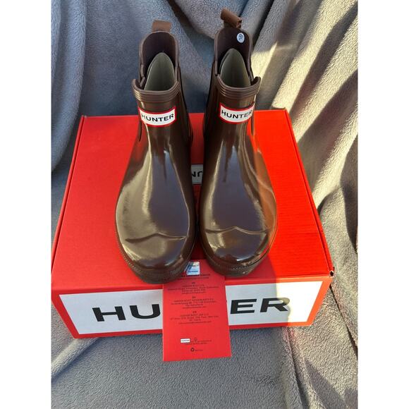 Hunter Shoes - Hunter Original Chelsea Gloss Women’s 7 Brown Bolt Boots WFS2078RGL New in Box